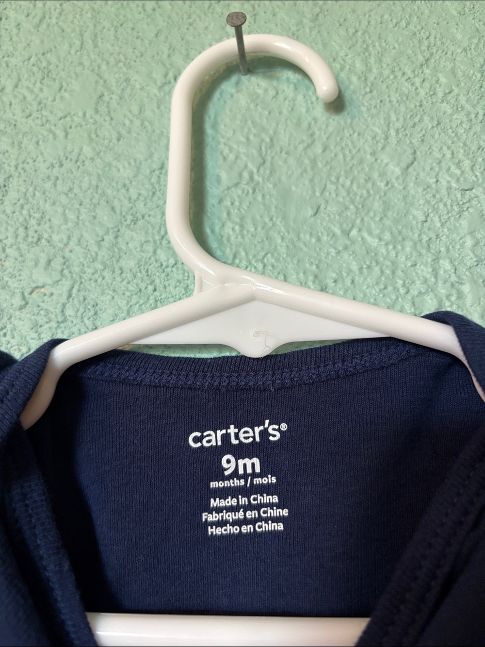 Carter's Navy 'So Fly' 4th of July Short-Sleeve Romper, 9 mos - like new - Picture 2 of 4